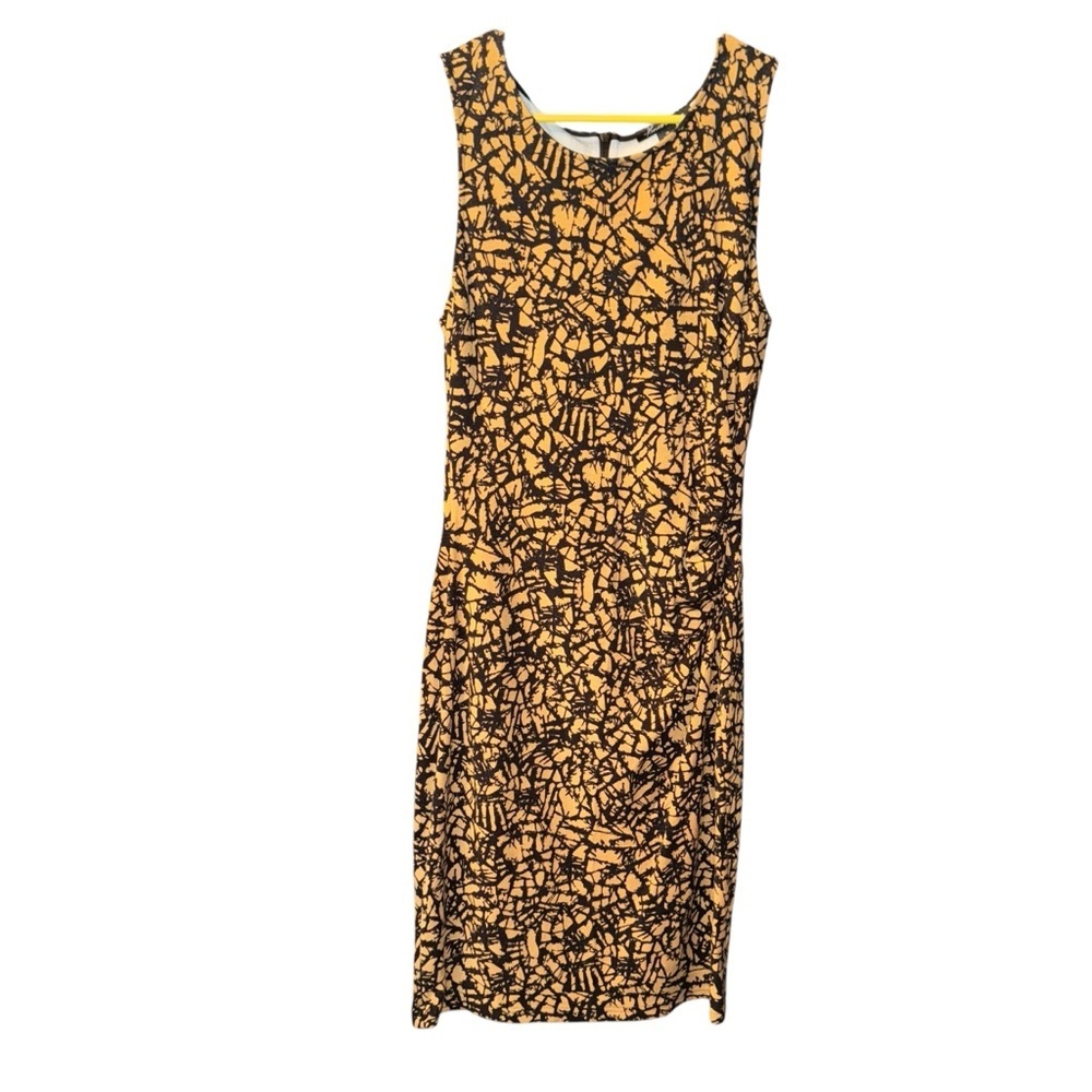 Kenneth Cole Orange Black Sheath Dress Size 12 Work Office Midi Career - Picture 2 of 5
